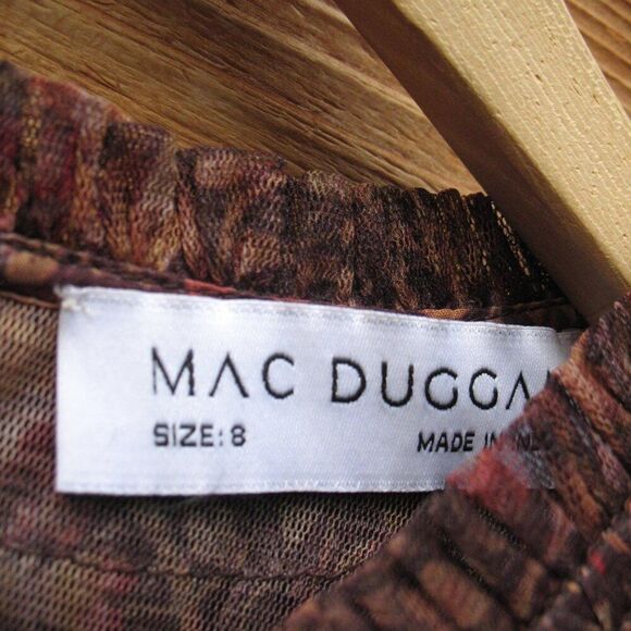 Mac Duggal 8042 Brown Ruffle Floral Maxi Dress Gown - Picture 13 of 15